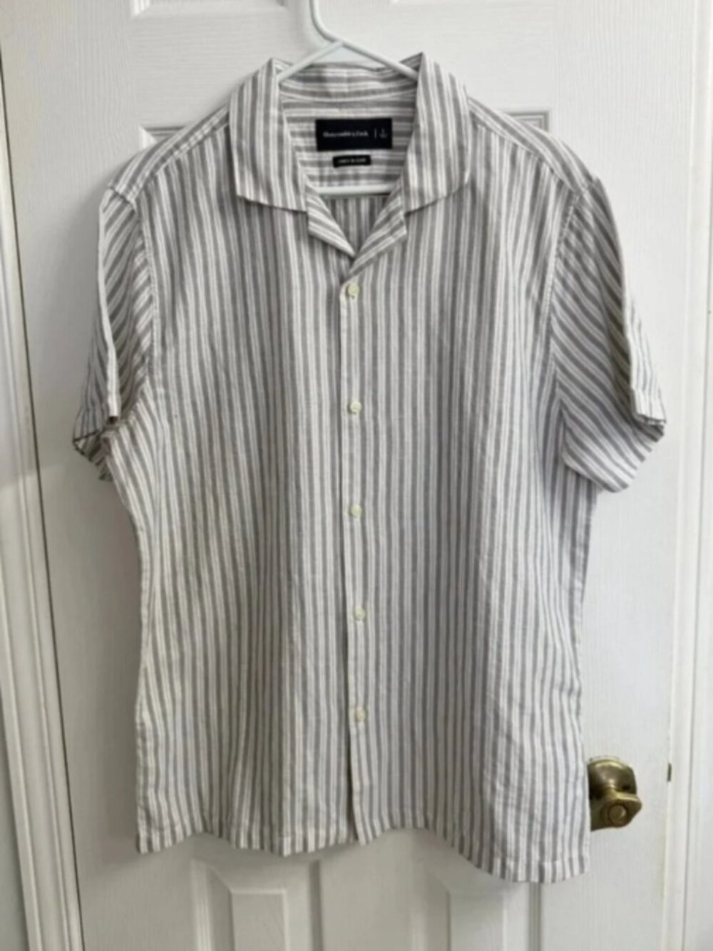 Abercrombie & Fitch Linen Blend Striped Button Down Shirt